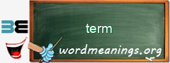 WordMeaning blackboard for term